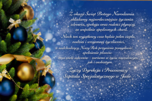 Życzenia z okazji zbliżających się Świąt  Bożego Narodzenia i nadchodzącego Nowego Roku!